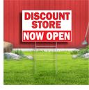 Discount Store Now Open Coroplast Sign Plastic Indoor Outdoor Yard Sign