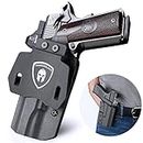 Colt 1911 Holster, OWB Kydex Holster Fit: 1911 5'' No Rail Colt/Elite Force/Kimber/Springfield/RIA/S&W/Ruger/Taurus Pistol w/Optic, Outside Waistband Carry Paddle Holster, Adj.Retention, Right Hand