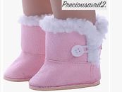 Doll clothes for 43cm 18 inch dolls Our Generation shoes boots white fur trimmed