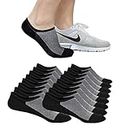 No Show Socks Ankle Low Cut Socks for Mens or Womens, Non Slip, 8 Pairs (8 Pairs (Black), S/M(US Men shoes size 6-10/Women size 8-12))