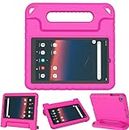 BMOUO Kids Case for Walmart Onn 7 inch Gen 3 2022 (Model:100071481), Light Weight Shockproof Convertible Handle Stand Case for Onn 7" Tablet 2022 (Only Fit for 2022, 3rd Gen), Rose