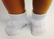 White Knit Lace Socks made for 18 inch American Girl Dolls Accessories