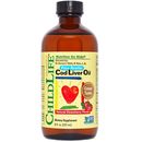 Aceite líquido de hígado de bacalao ChildLife 8 oz (273 ml) sabor a fresa, salud cerebral
