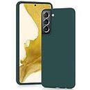 YATWIN Silicone Case for Samsung Galaxy S22 Plus, Soft-Touch, Shockproof, DustProof, Antiskid Full Body Armour Phone Cover for Samsung Galaxy S22 Plus - Dark Green