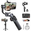 Zhiyun Smooth 5S Gimbal Stabilizer, Upgrated Smooth 5 Phone 3-Axis Handheld Smartphone Gimbal for iPhone Android with Built in LED Fill Light, Grip Tripod (Gray Combo)