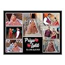 FRAME PIX Our Love Story Origion Frame, Photo Collage Frames For Wall Dicor, Our Love Story Frame, Met, Engaged, Married, Anniversary And Wedding Gift, Valentines Day Gift 21cmx27cm