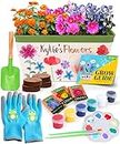 Home Grown Paint & Grow Flower Gardening Kit Set for Boys and Girls - Craft Activity Toy for Kids, Ages 5 6 7 8-12 Years Old - Unique Birthday Present - Plant Gift Toys