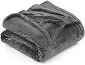Utopia Bedding Fleece Blanket Queen Size [Grey, 90x90 Inch] - 300 GSM Blankets with Anti-Static Microfiber - Lightweight, Fuzzy, Cozy Blanket for Bed, Couch and Sofa - Suitable for All Seasons