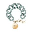 ICE - Jewellery - Chain Bracelet - Lagoon Green - Bracelet Mailles XL de Couleur Verte pour Femmes Fermé d'Une Médaille Dorée (020357)