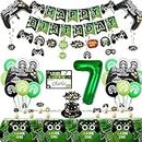 Video Game Party Decorations - 7th Birthday Decorations for Boys, HAPPY BIRTHDAY Banner, Video Game Tablecloth, Gaming Pattern Balloons, Controller Balloons, Gaming Hanging Sign, Gaming Birthday Party