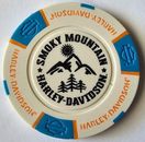 SMOKY MOUNTAIN HARLEY-DAVIDSON Maryville TN White/Aqua Signature Poker Chip