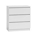 Table de nuit commode Moderna, blanc, 3 Drawer - Chest Of Drawers