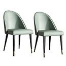 BKgdO Sillas de comedor de cuero de la PU verde, juego de 2 sillas de acento con respaldo suave y patas de metal resistente sillas laterales para muebles de oficina en casa