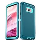 LeYi for Samsung Galaxy S8 Plus Case, Upgrade 3-in-1 Full Body Shockproof Rubber Outer Cover Heavy Duty Tough Rugged Dustproof Defender Protection Case for Samsung Galaxy S8 Plus, Teal