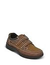 Chums | Men's | Cushion Walk Wide Fit Touch Fasten Shoes | Lightweight with Supportive Gel Padding | Brown