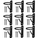 10 Pcs Equestrian Bucket Hook Hangers Metal Horse Water Bucket Hooks Heavy Duty Horse Accessories Wall Mount Bucket Holder for Horse Stall Feed Stable Farmhouse Supplies (Black)