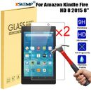 Protector de pantalla de vidrio templado 9H 2 piezas para Amazon Kindle Fire HD 8 HD 10 2015