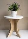 Beautiful Wooden Side Table/End Table/Plant Stand/Tea Table/Stool Living Room Furniture Round Shape (12 Inch)