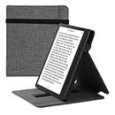 kwmobile Cover for Kobo Sage - Fabric e-Reader Case with Built-In Hand Strap and Stand - Grey