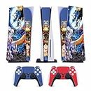 Skin Stickers Console PS5, Complete Kit for Console, 2 Controllers, Iconic Logo Different Design, Durable Vinyl, Total Protection, Unique Style 1 (Skin Anime)