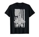 F-15 Eagle Fighter Jet Airplane American Flag F15 T-Shirt