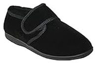 footloose.shoes Diabetic Orthopedic Men's Easy Close Wide-Fitting Touch Close Bar-strap Shoe Slippers Sizes 6-14 (Black Zac, UK Footwear Size System, Adult, Men, Numeric, Wide, 11)