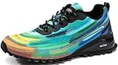 ikunka Men's Fashion Sneakers Lightweight Breathable Walking Shoes Tennis Cross Training Shoe Non Slip Trail Running Shoes, Multicolor Blue, 11