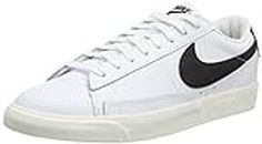 Nike Men's Blazer Low Leather Basketball Shoe, White/Black-sail, 9 UK (44 EU)