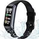 Fitness Tracker with Heart Rate Monitor, Smart Watch Activity Tracker Pedometer Sports Bracelet with Calorie Counter, Sleep Monitor Wristband with IP67 Waterproof for Teens Women Men (Black)