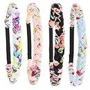 FROG SAC 4 Floral Headbands for Girls, Adjustable Braided Hairband Hair Accessories for Women, Teen Girl Cloth Fabric Head Bands for Birthday Party Favours, Kids Flower Easter Basket Stuffers (Floral)