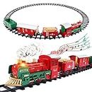 deAO Christmas Train Set for Kids with Light & Sounds, Smoke, Electric Train Sets for Kids, Toy Train Set, Train Set Under Christmas Tree, Gift for Kids and Christmas Decoration