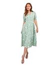 Joe Browns Women's Floral Button Through Midi Tea Dress, Green, UK 14