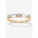 Women's Gold Over Sterling Silver Round Wedding Band Ring Cubic Zirconia by PalmBeach Jewelry in Cubic Zirconia (Size 8)