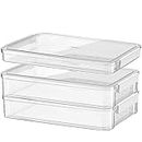 ZeJlo Plastic Storage Containers with Lids, Clear Storage Bins with Lids, 3 PCS Plastic File Box, Plastic Storage Box for Organizing A4 Paper, Photo, Document, Scrapbook, Small Toys, etc