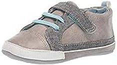 Ro + Me by Robeez Boys' Parker Sneaker Crib Shoe, Grey, 0-6 Months M US Infant
