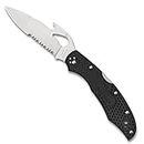 Spyderco Cara Cara 2 CombinationEdge Lightweight Folding Knife with Emerson Opener, FRN Handle, and Full-Flat 8Cr13MoV Steel Blade - BY03PSBK2W
