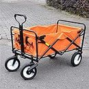 Beach Trolley on Wheels Wagon Cart Folding Wide Four-Wheeled Push Colorful Garden Car Camping Trolley Outdoor Utility Wagon Beach Sports Carriage Shopping Cart(with Brake Yellow)(with Brake Yellow)