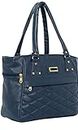 Womens's PU Leather hand bags, hand held bag Queen Collection simple and sober (HB-2) (Navy Blue)
