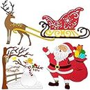 3 Sets Christmas Die Cuts Large Snowman Santa Claus Deer Cutting Dies Metal Scrapbooking Die-cuts DIY Embossing Card Stencil Template for Scrapbooking Stamping Supplies Album Decor Craft