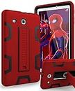 TIANLI Samsung Galaxy Tab E 9.6 Case Anti-Scratch Shockproof Three Layer Full Body Armor Protection with Sturdy Kickstand Anti-Fingerprint Case for T560 T560NU T560NZ T567,Red Black