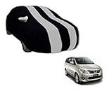 Auto Hub Water Resistant Mirror Pocket Car Body Cover Compatible with Innova (Model : 2010-2016) - Black/Silver Customized