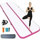 Air Tumbling Mat Tumble Track,10/13/16ft inflatable Air Gymnastics Mat Training Mats With Electric Pump for Cheerleading/Yoga/Beach/Home Use/Water (Pink, 7Ft*3.3Ft*4in(2 * 1 * 0.1m))
