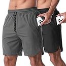 CANGHPGIN Men's Workout Athletic Running Shorts 7 inch Lightweight 2 Pack Basketball Sports Gym Shorts with Pockets