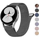 Amzpas for Samsung Galaxy Watch 4 Band 40mm 44mm, Galaxy Watch 4 Classic Bands 42mm 46mm Women Men, 20mm Stainless Steel Metal Replacement Bracelet Strap for Samsung Watch 4 Bands (Black)