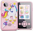 Unicorn Phone Camera for Kids 40MP 1080P Video HD 2.4" IPS Screen Games Silicone Cover Digital Video Camera for Toddler Real Toy Camera for Kids Birthday Gift (Pink)