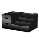 Large Black Cosmetic Organiser - Organiser Box With Drawers for Aftershave, Deodorant, Beard, Shaving Lotion, Perfume & Skincare - Perfect for Mens Bathroom & Bedroom Storage - Uncluttered Designs