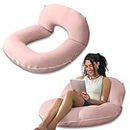 INSEN Reading Pillow, Back Pillow for Sitting in Bed for Reading, Nurse & Relax, Reading Pillow for Adults, Moms & Kids, Sit Up Pillow for Bed (Cooling Cotton-Apricot, Basic)