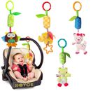 4 Pcs of Baby Hanging Rattles Toys Newborn Crib Toys Car Seat Stroller Toys 