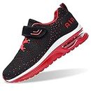 PERSOUL Air Shoes for Boys Girls Kids Children Tennis Sports Athletic Gym Running Sneakers, Red2, 12 Little Kid