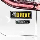 Piston Graphics Bumper Sticker for Car Drive Lover, Pack of 1, Black and Yellow
